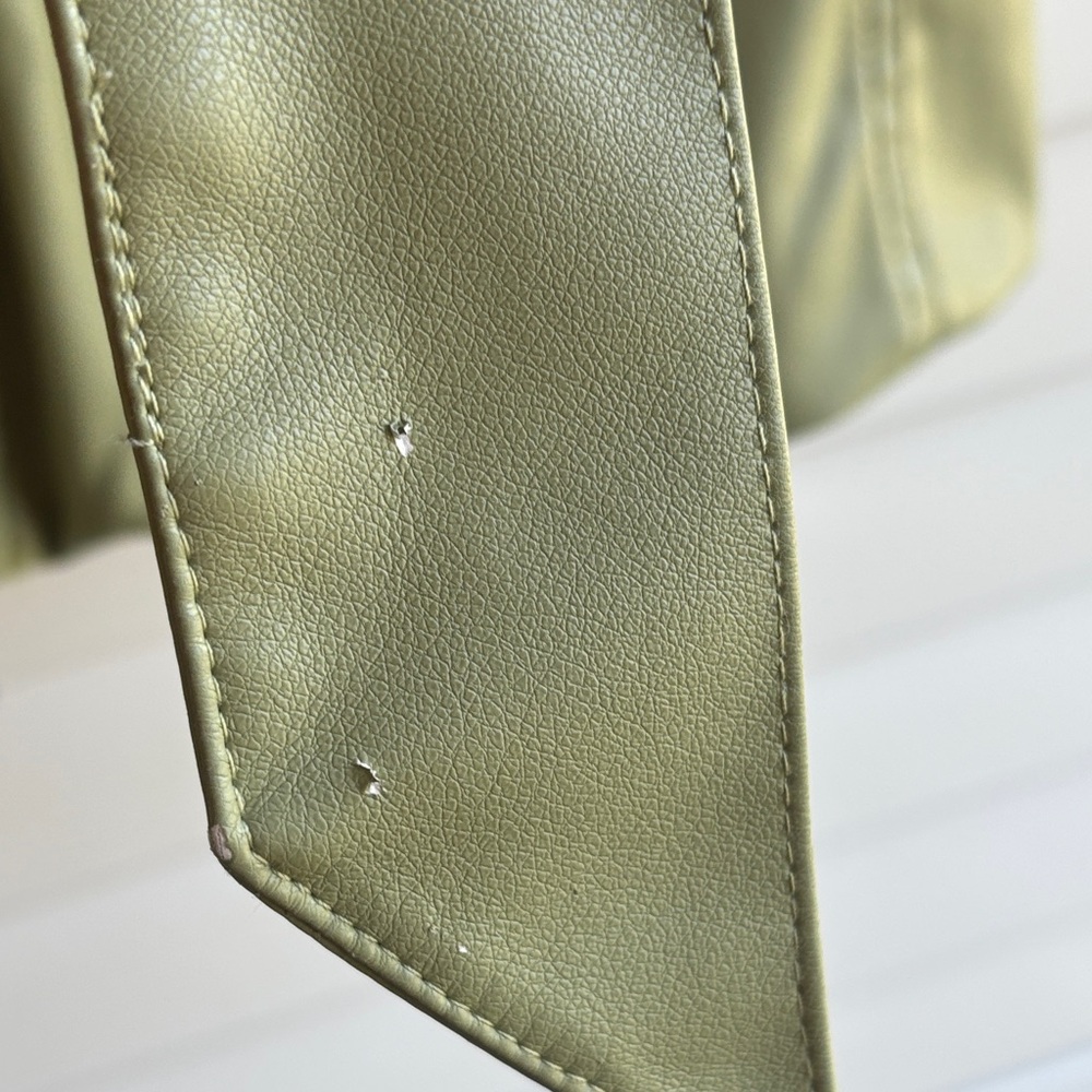 Show Me Your MuMu Penny Lane Olive Green Faux Fur-Trim Tie-Waist Coat - Picture 4 of 8